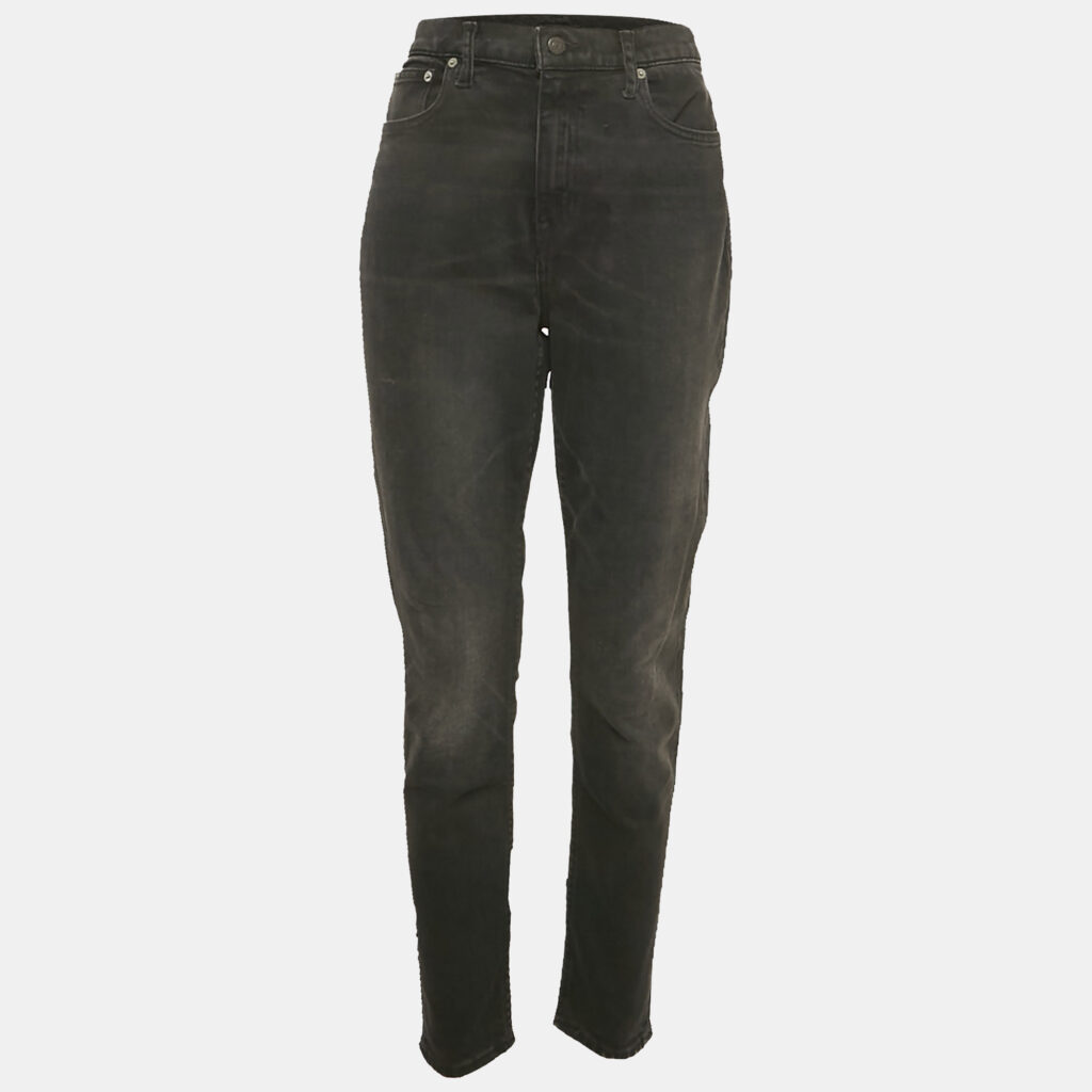 Polo Ralph Lauren Black Denim Skinny High Rise Ankle Length Jeans M 30"