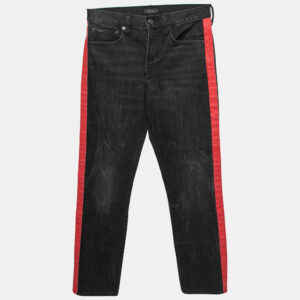 Polo Ralph Lauren Black and Red Side Stripe Denim Jeans S