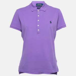 Polo Ralph Lauren Purple Cotton Pique Polo T-Shirt L