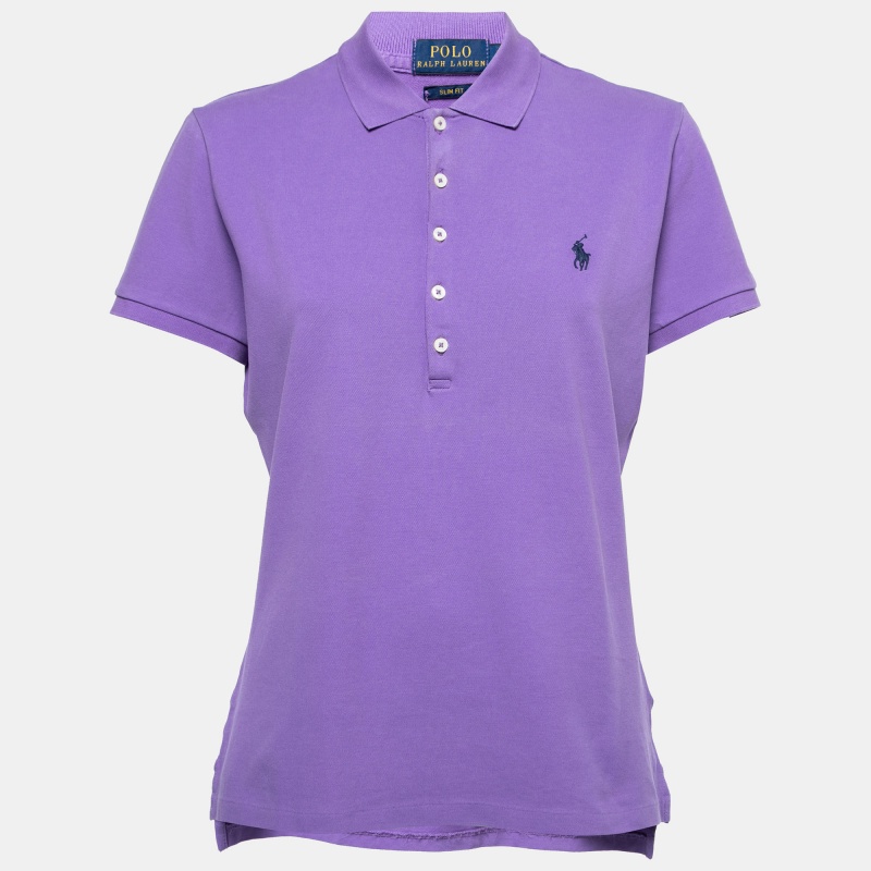 luxury-women-polo-ralph-lauren-used-clothes-p734836-1669035196-006 Polo Ralph Lauren Purple Cotton Pique Polo T-Shirt L