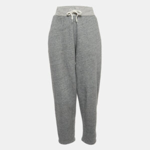 Polo Ralph Lauren Grey Logo Embroidered Fleece Cotton Track Pants M