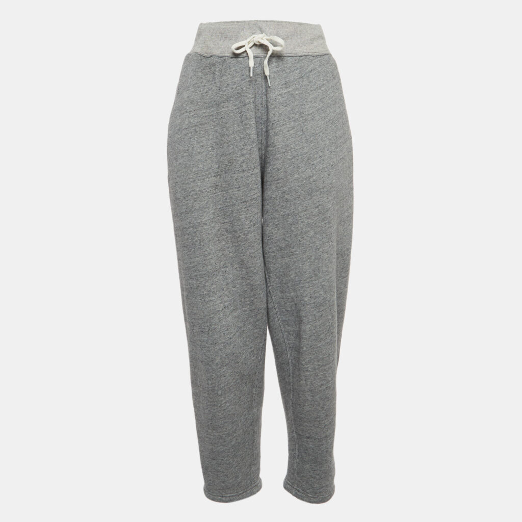 luxury-women-polo-ralph-lauren-used-clothes-p923891-001 Polo Ralph Lauren Grey Logo Embroidered Fleece Cotton Track Pants M
