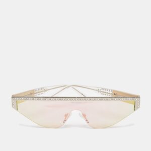 Poppy Lissiman White/Iridescent Space Party Crystals Shield Sunglasses