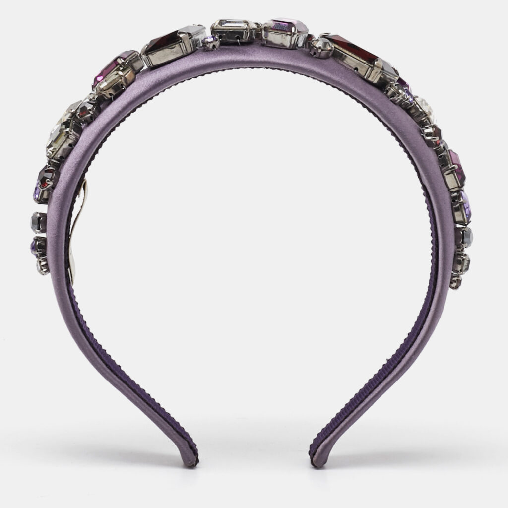 luxury-women-prada-new-accessories-p1129435-003 Prada Purple Satin Crystal Embellished Headband