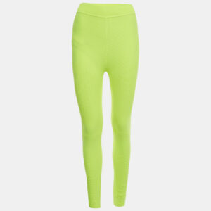 Prada Sport Neon Green Textured Jersey Leggings S/M