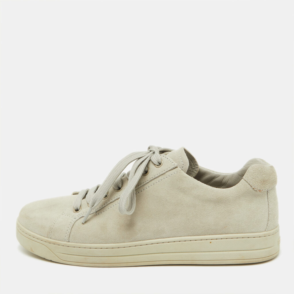 luxury-women-prada-sport-used-shoes-p1105227-001 Prada Sport Light Grey Suede Low Top Sneakers Size 38