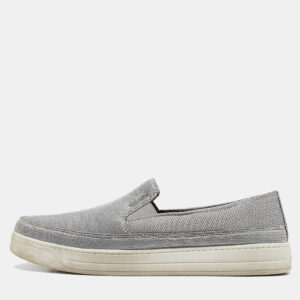 Prada Sport Silver Nylon Slip On Sneakers Size 39