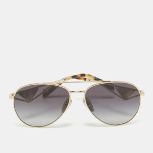 Prada Black/Gold SPR 73Z Triangle Logo Aviator Sunglasses