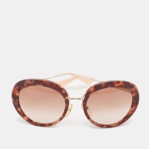 Prada Brown/Peach Gradient SPR16Q Oval Sunglasses