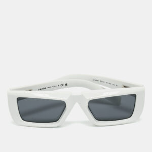 Prada White/Grey SPR24Y Frame Rectangular Sunglasses