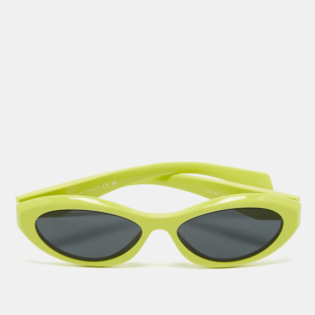 luxury-women-prada-used-accessories-p1166413-003 Prada Lime Green/Black PR 26ZS Frame Oval Sunglasses