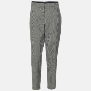 Prada White/Black Checkered Virgin Wool Trouser M