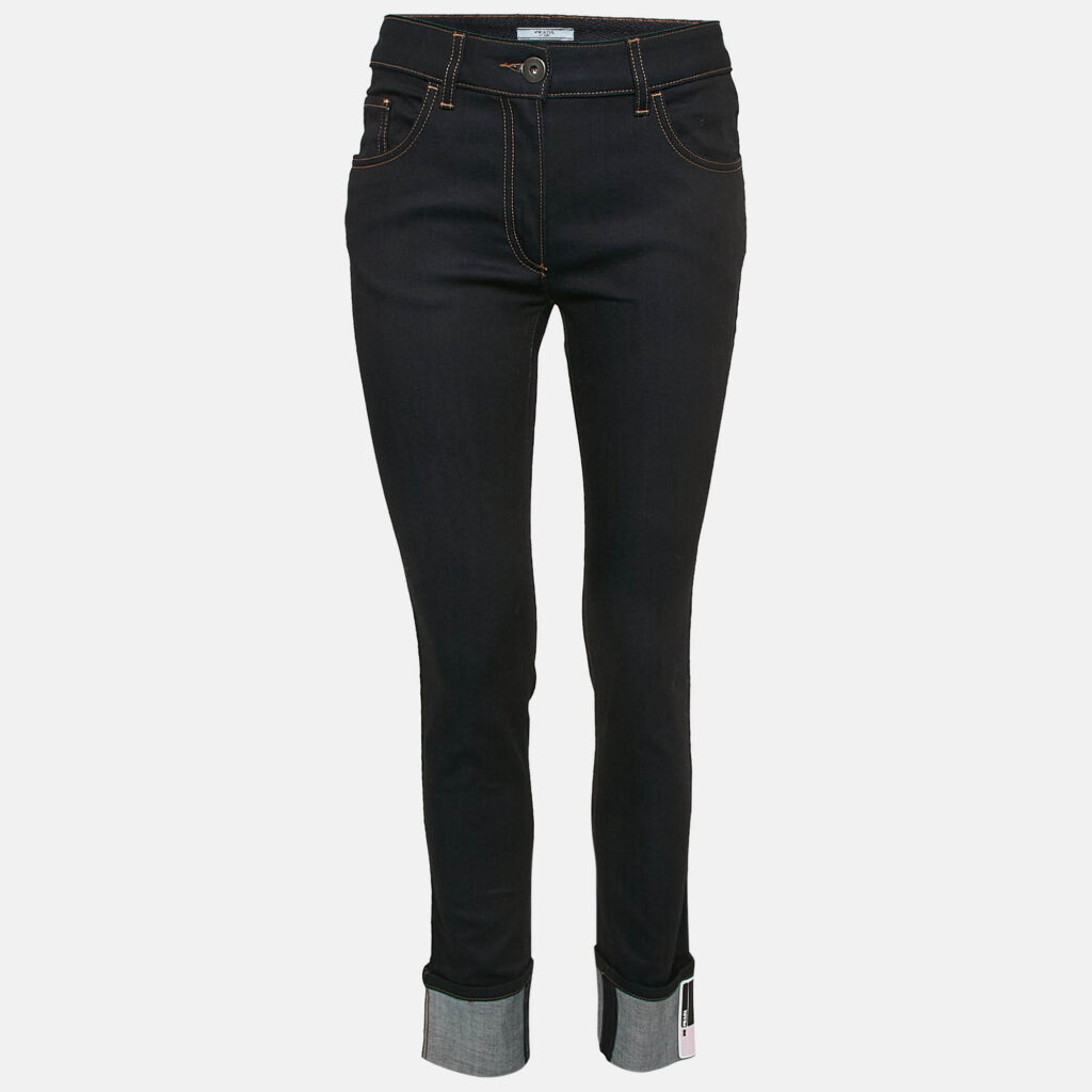 Prada Navy Blue Denim Skinny Jeans S Waist 25"