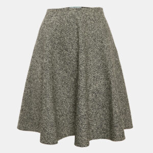 Prada Black/White Wool Flared Mini Skirt S