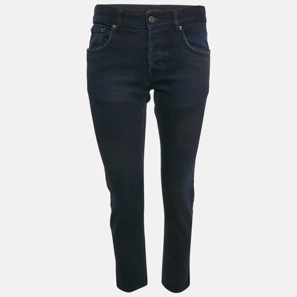 luxury-women-prada-used-clothes-p1112136-001 Prada Dark Blue Denim Tapered Fit Jeans M Waist 30"