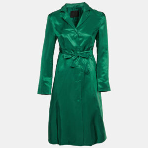 Prada Green Silk Blend Blended Midi Dress M