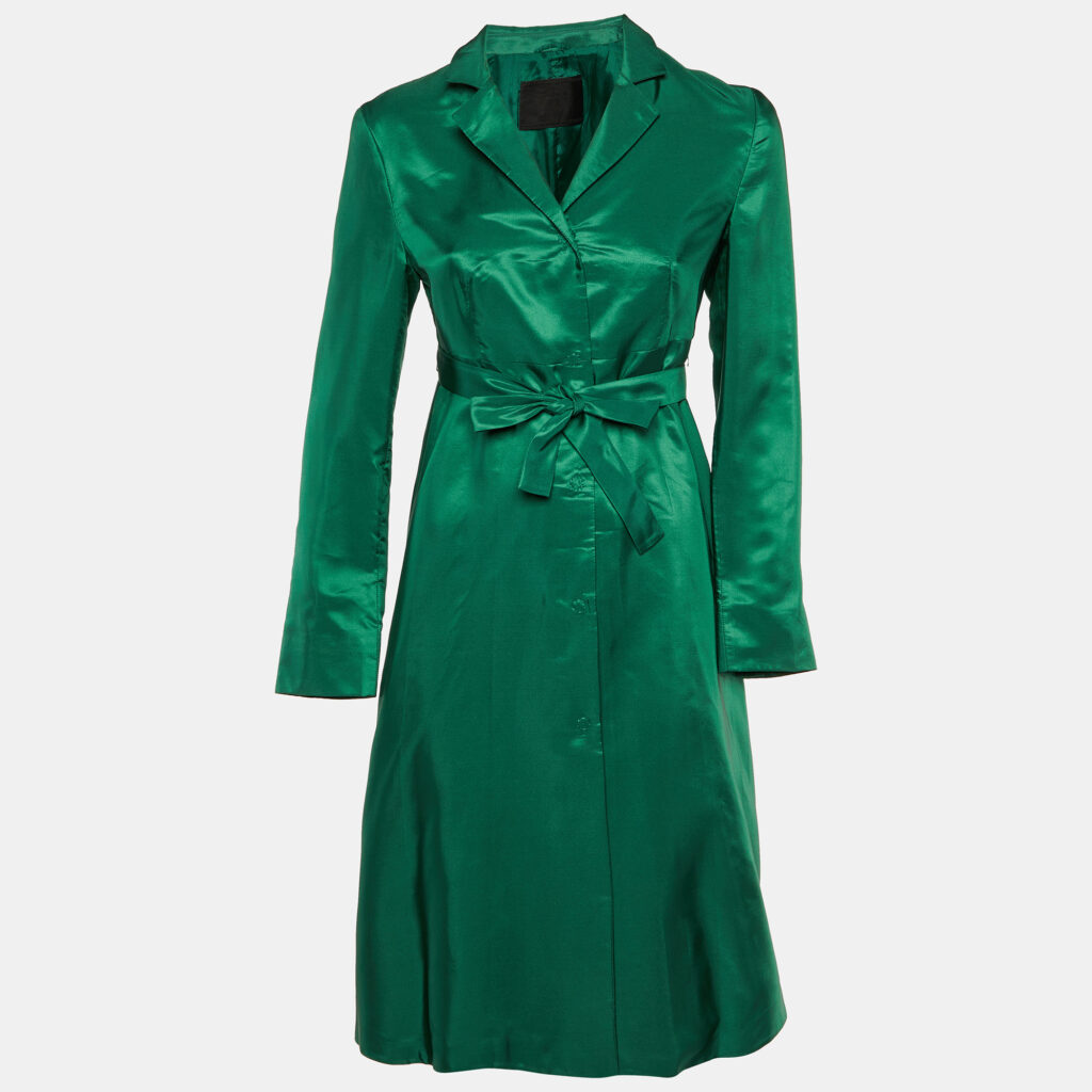 Prada Green Silk Blend Blended Midi Dress M