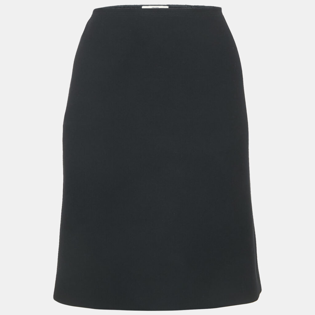 luxury-women-prada-used-clothes-p1141723-004 Prada Black Crepe Short Skirt M
