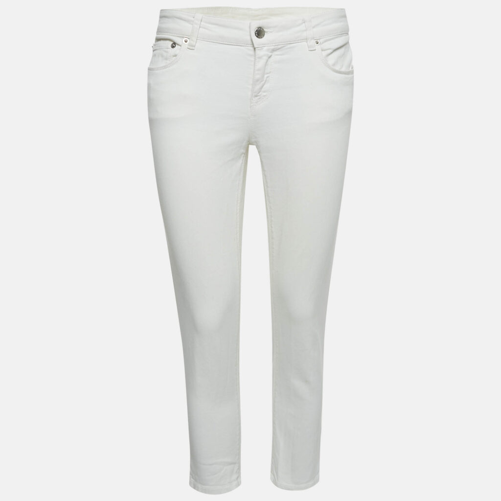 luxury-women-prada-used-clothes-p1142048-012 Prada White Denim Contour Fit Jeans M Waist 27"
