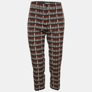 Prada Black Lipstick Print Wool Capri Pants S