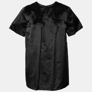 Prada Black Silk Gathered Detail Top M