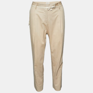 Prada Beige Cotton Tapered Leg Trousers M