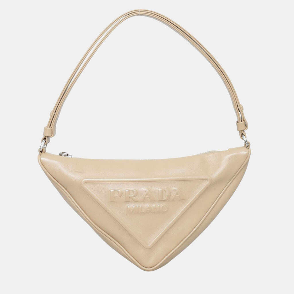 Prada Leather Triangle Pouch Bag