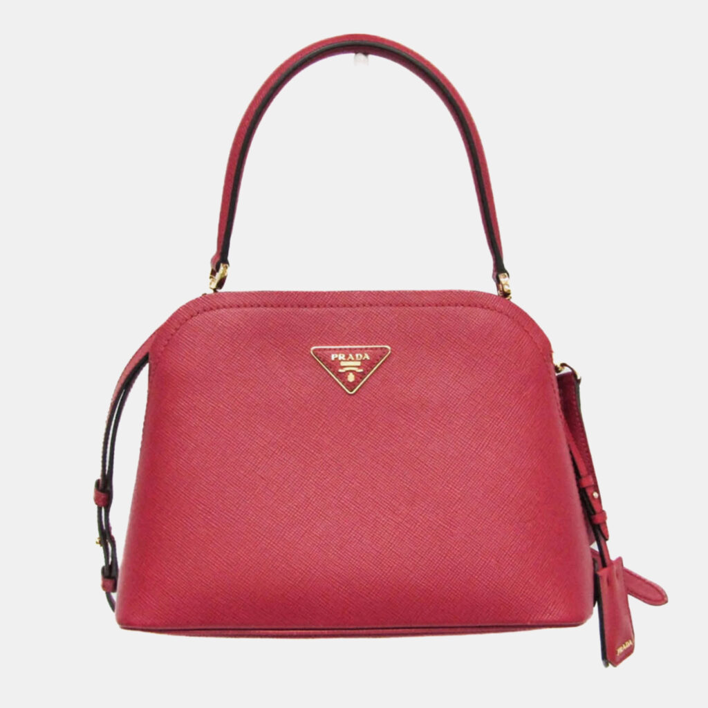 luxury-women-prada-used-handbags-p1127010-001 Prada Red Saffiano Leather Matinee Shoulder Bag