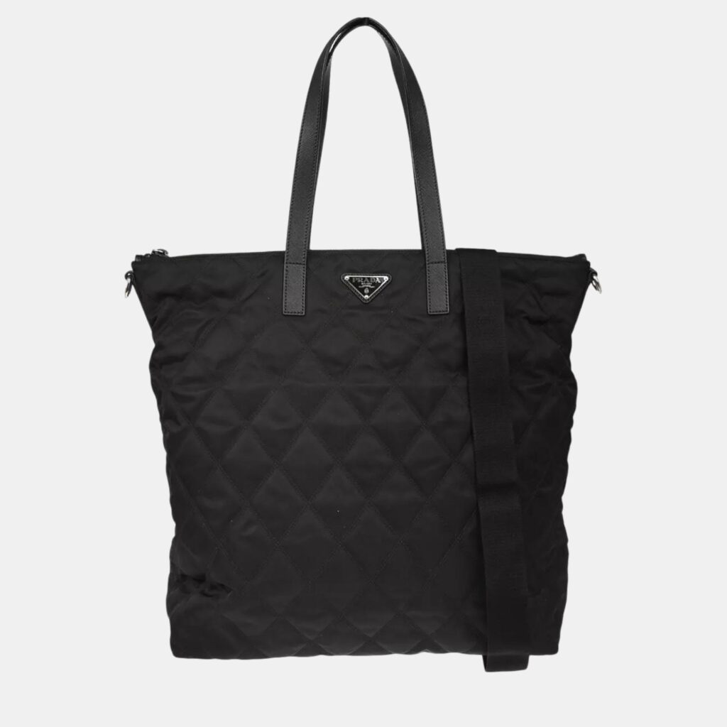 luxury-women-prada-used-handbags-p1127457-001 Prada Black Nylon Tote Bag