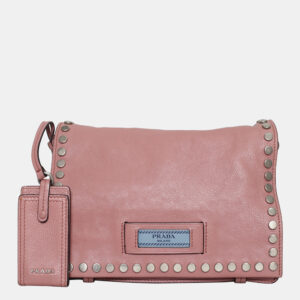 Prada Pink Leather Glace Calf Etiquette Crossbody Bag