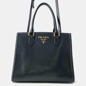 Prada Black Saffiano Soft Calfskin Tote Bag