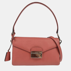 Prada Pink Saffiano Leather 2way Handbag