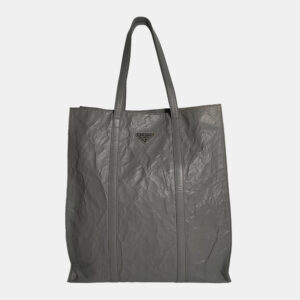 Prada Grey Antique Nappa Leather Medium  Tote Bag