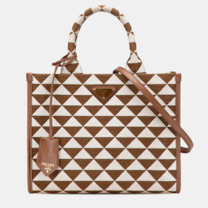 Prada Brown Small Canvas Symbole Triangolo Satchel