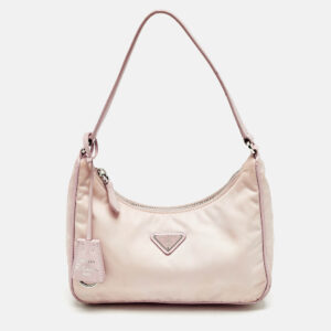 prada light pink nylon re-edition 2005 shoulder bag