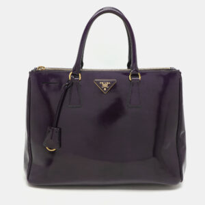 Prada Purple Patent Leather Medium Double Zip Galleria Tote