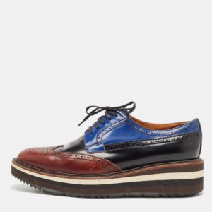 Prada Multicolor Leather Brogues Oxfords Size 38.5