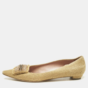 Prada Brown Wool Smoking Slippers Size 38.5