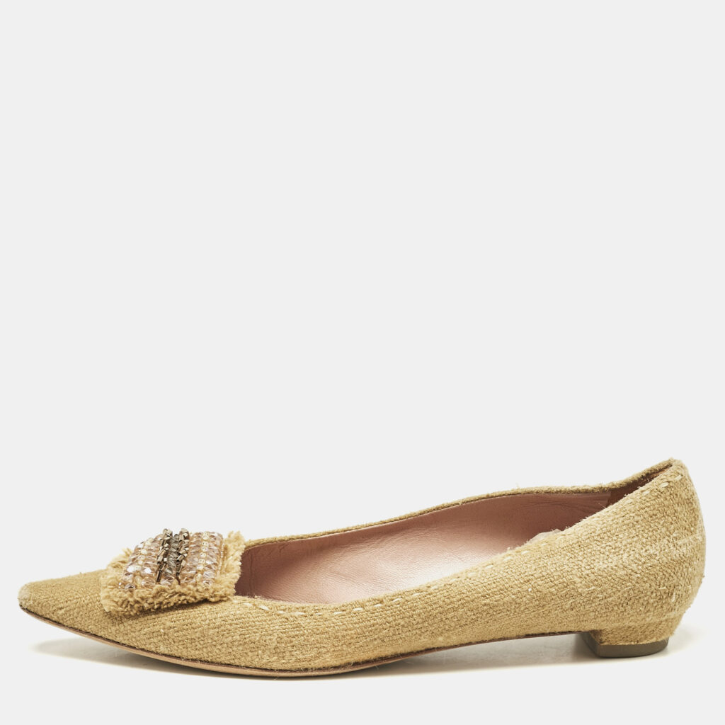 Prada Brown Wool Smoking Slippers Size 38.5