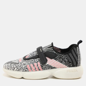 Prada Multicolor Knit Fabric Low Top Sneakers Size 41