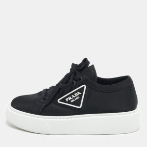 Prada Black Nylon Wheel Cassetta Low-Top Sneakers Size 36