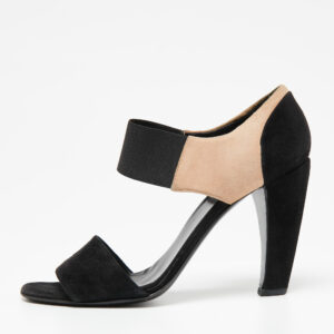Prada Black/Beige Suede Ankle Strap Sandals Size 38