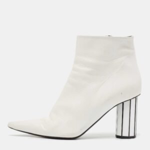 Proenza Schouler White Leather Ankle Length Boots Size 38