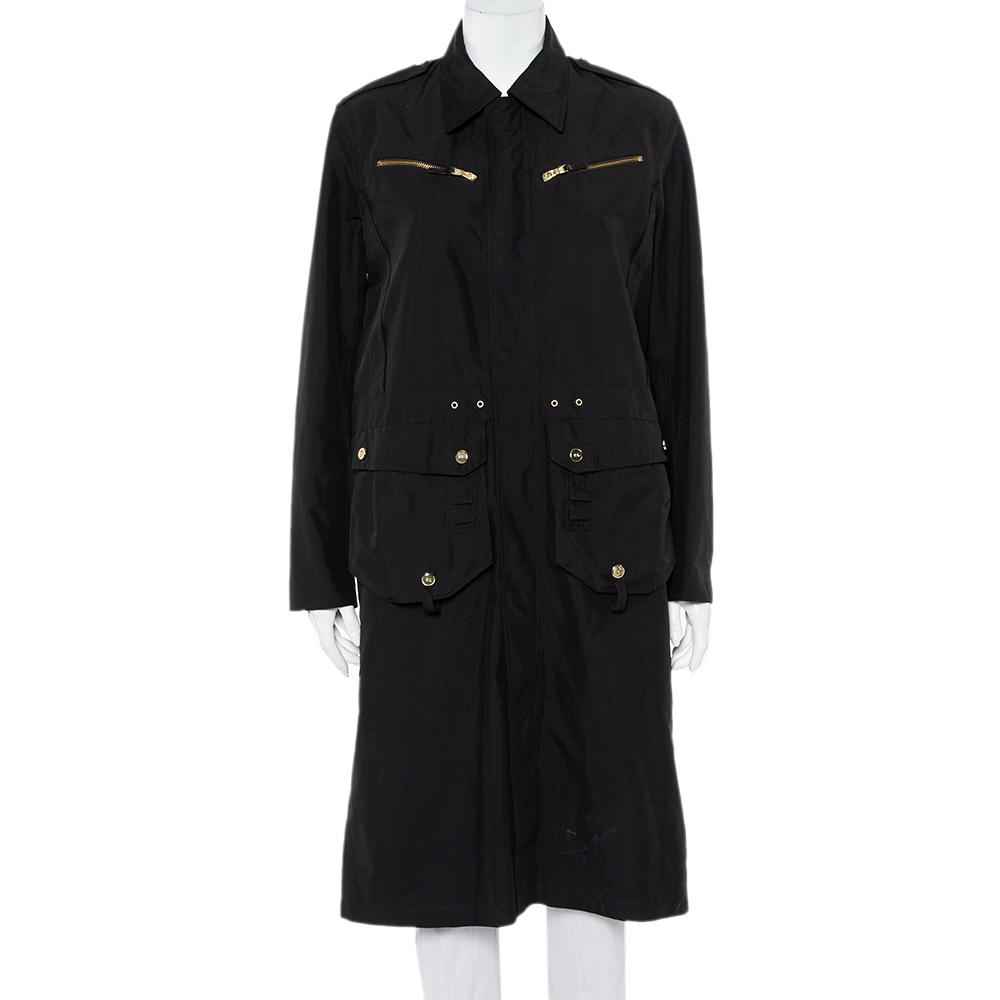 luxury-women-ralph-lauren-collection-used-clothes-p436863-003 Ralph Lauren Collection Black Synthetic Zip Front Utility Coat M