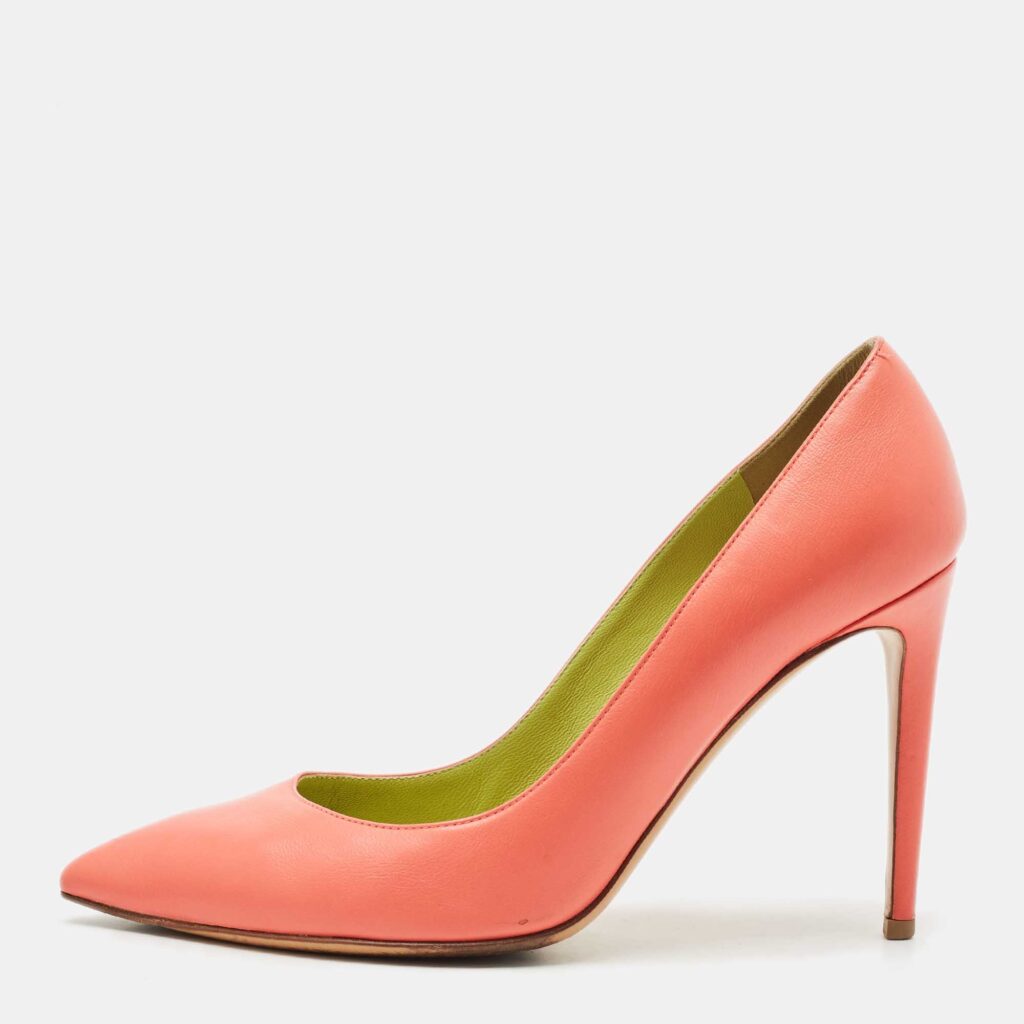 luxury-women-ralph-lauren-collection-used-shoes-p1156192-003 Ralph Lauren Collection Pink Leather Armissa Pointed Toe Pumps Size 37.5