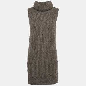 Ralph Lauren Grey M&eacute;lange Wool Turtle Neck Sweater Dress M