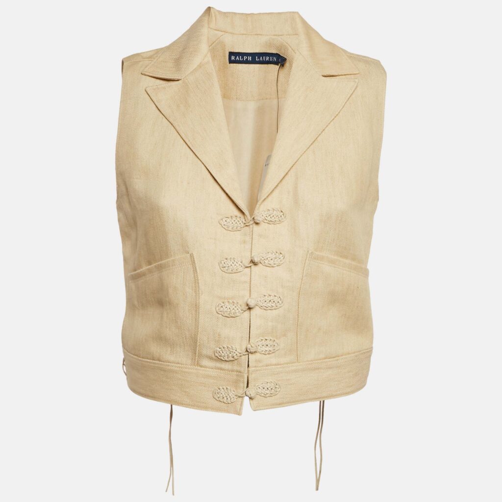 luxury-women-ralph-lauren-new-clothes-p1169810-002 Ralph Lauren Cream Linen Cropped Vest M