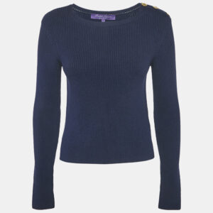 Ralph Lauren Purple Label Navy Blue Silk Knit Jumper M