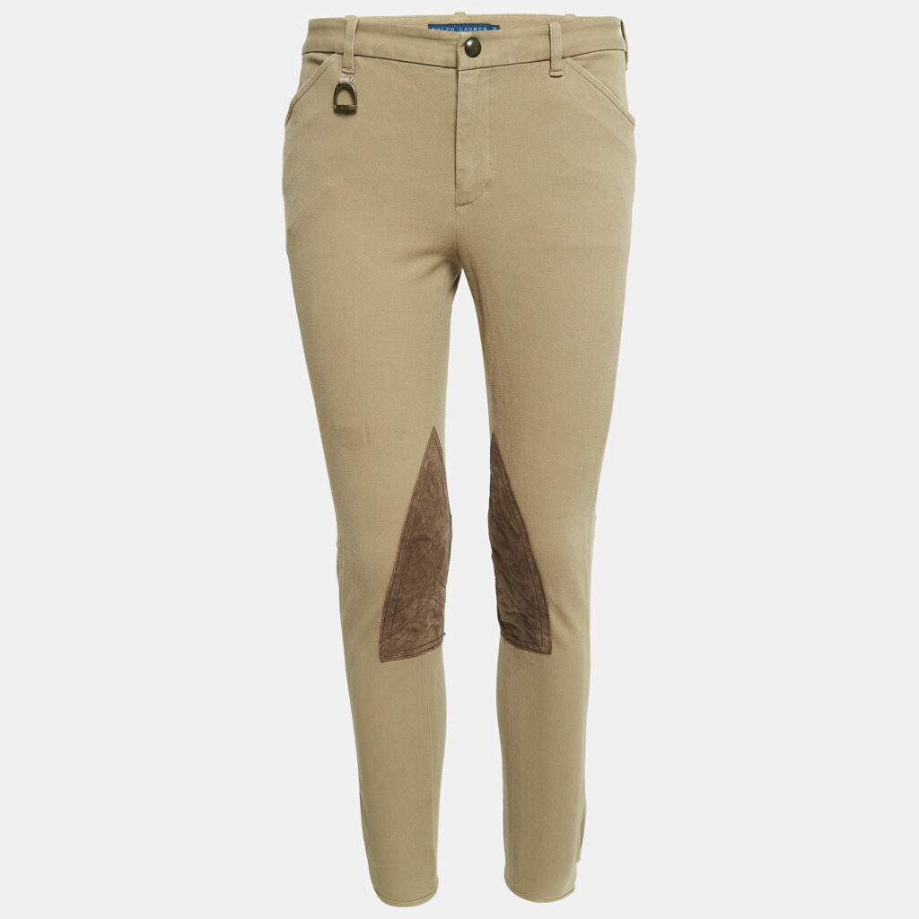 luxury-women-ralph-lauren-used-clothes-p1040749-006 Ralph Lauren Green Cotton Drill Breeches Pants M