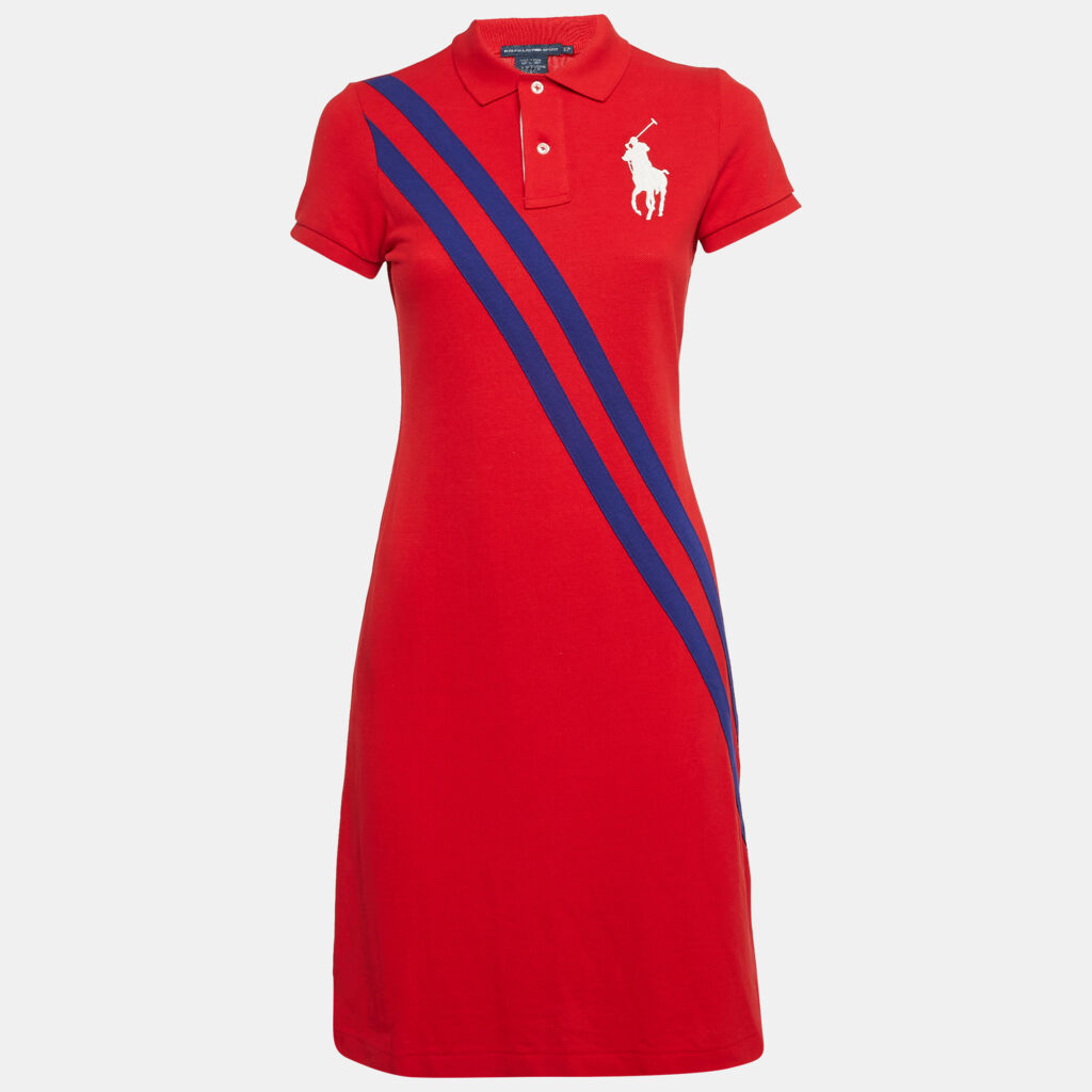 luxury-women-ralph-lauren-used-clothes-p1041424-001 Ralph Lauren Sports Red Pique Cotton T-Shirt Mini Dress S